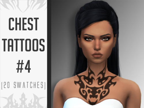 gloomy-goblin:20 different unisex chest tattoos for your sims....