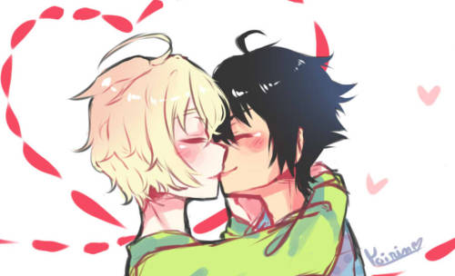 yoirin:YuuMikaYuu coloured sketch for my Senpai @mikayuuseraph...