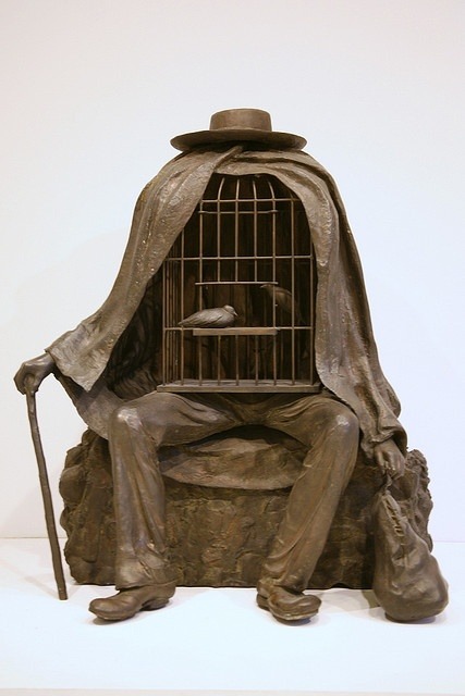 hitku:The Healer by René Magritte. Bronze. 1967