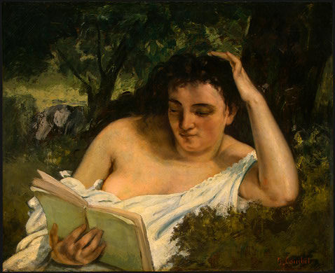 artist-courbet:A Young Woman Reading, Gustave...