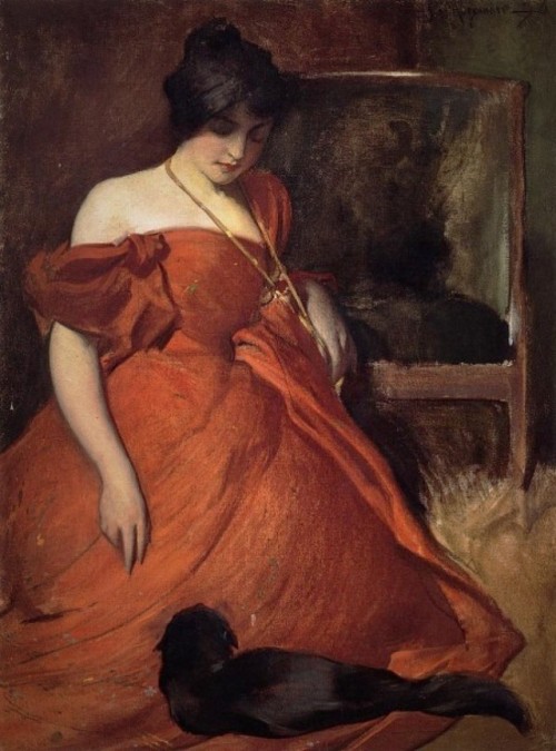 anillusion:
“ John White Alexander (1856 - 1915)
Black and Red (1896)
”