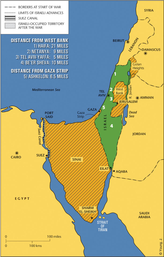 Land Occupied By Israel After the 1967 War Source - Maps on the Web