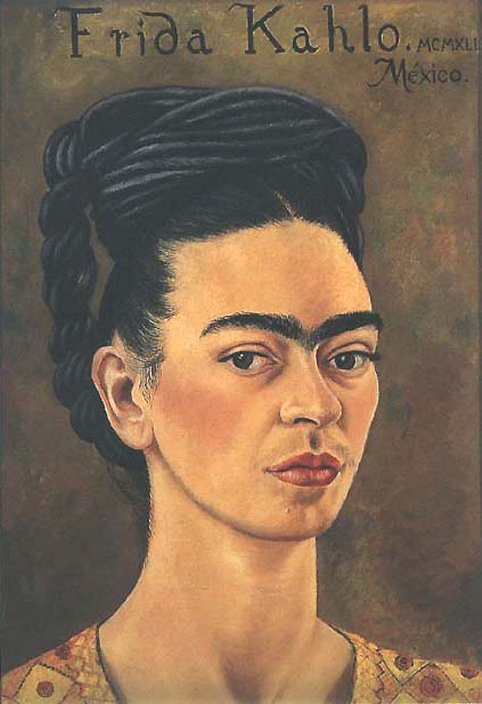 artist-frida:Self-Portrait in Red and Gold Dress, 1941, Frida...