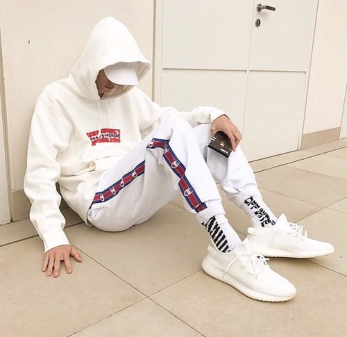 white champion joggers mens