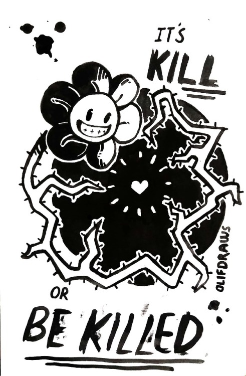 olifdraws:Underinktobertale Day 1: Flowey