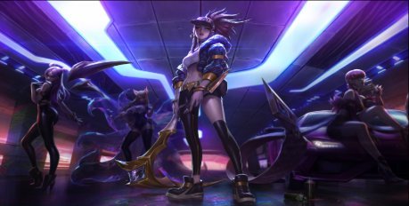 iluxie:Leaked skins for Kai'Sa, Ahri, Akali and Evelynn.