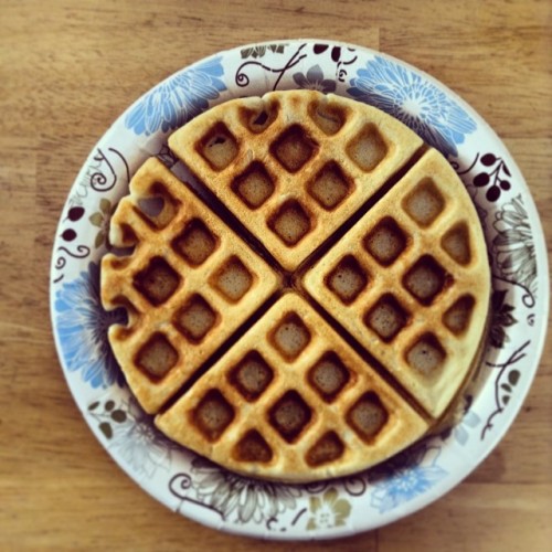 Home made waffles for breakfast courtesy of @nickr3023 #waffles...