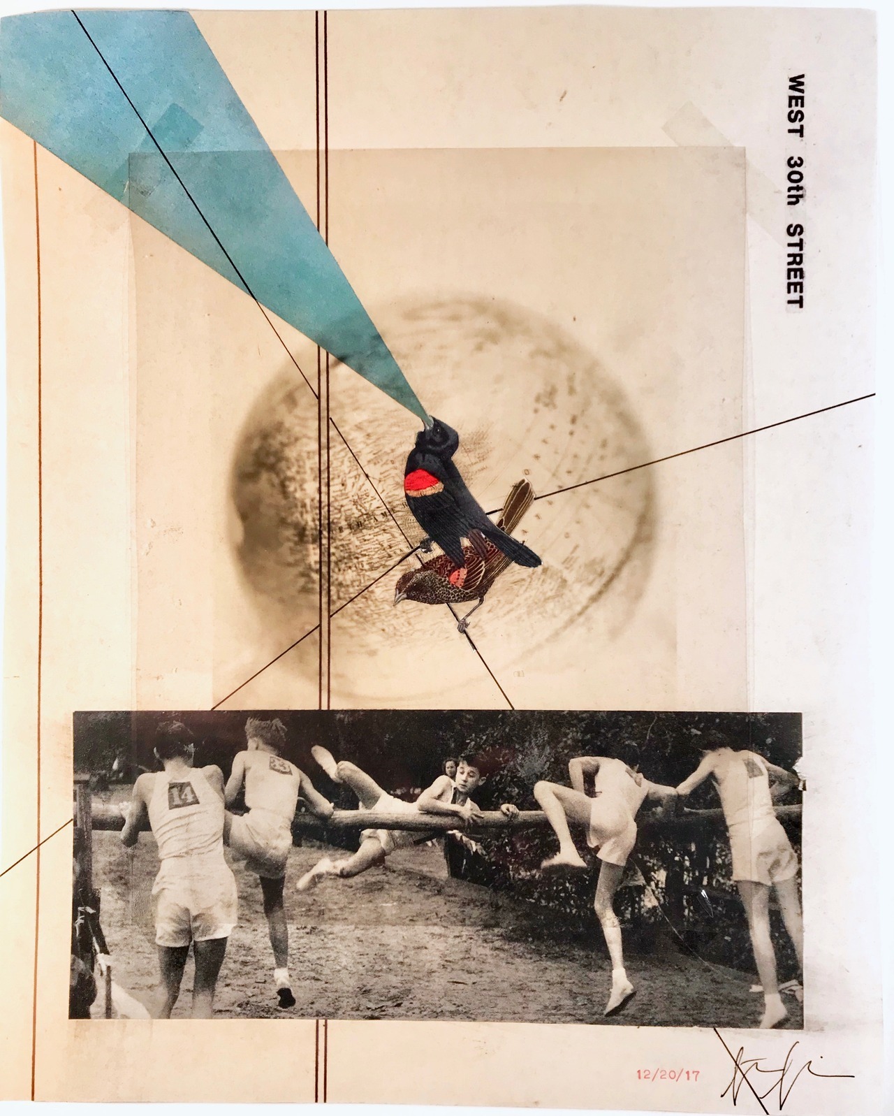 Raise The Bar, 14x11, collage and mixed media, December 20, 2017