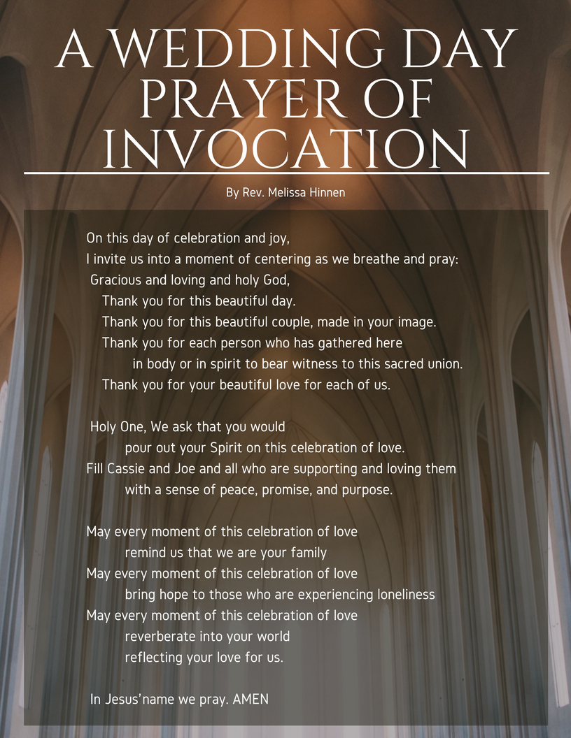 Life is a Sweet Jubilee • Wedding Day Prayer of Invocation By Rev