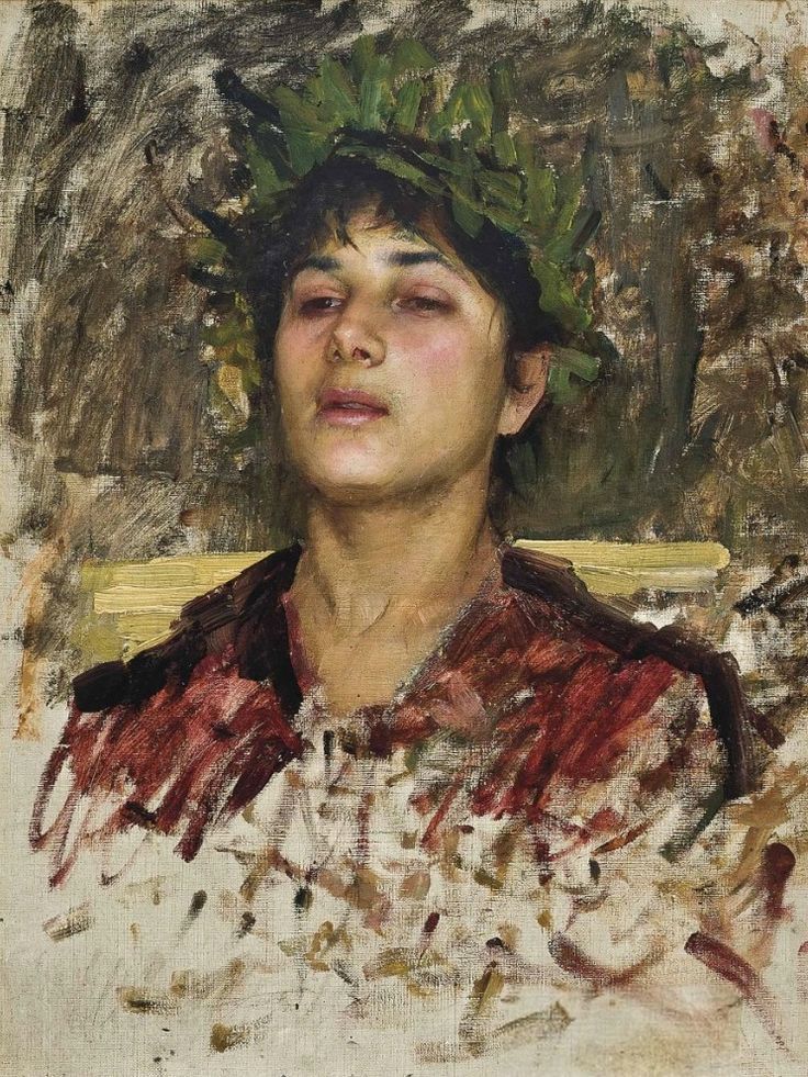 Study of the head of a young man, possibly for Narcissus by John William Waterhouse, late 1890s