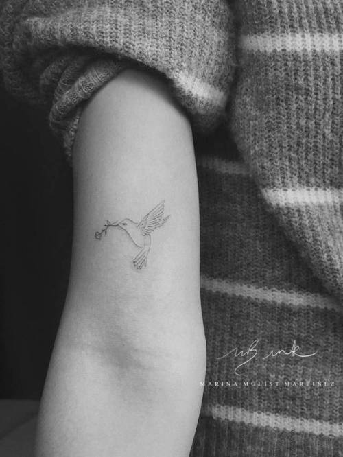 Fine Line Tattoos by Math  may my faith always be at the end of the day  like a hummingbirdreturning to its favorite flower   Single needle  shaded hummingbird done on