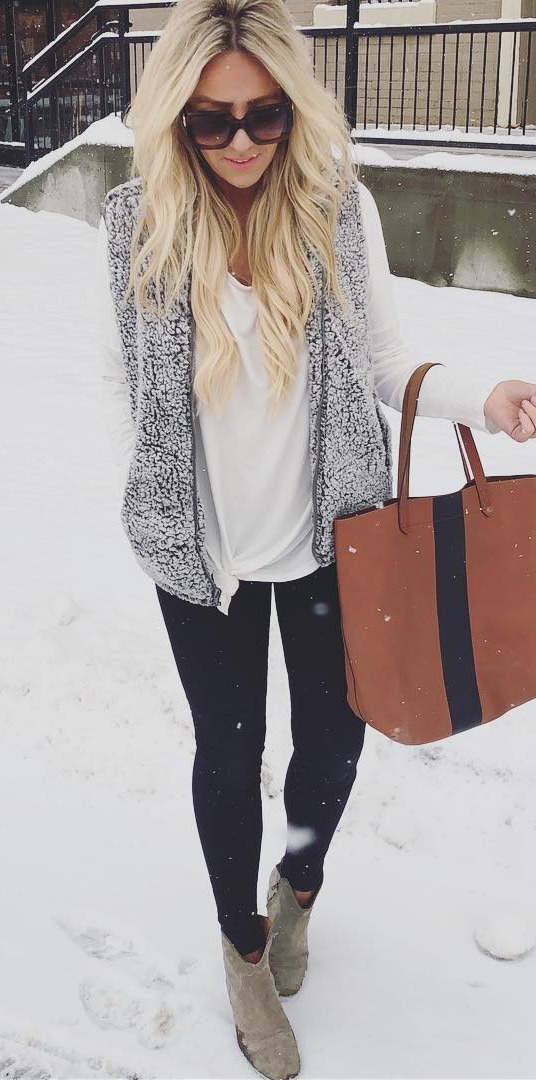 50+ Cozy Outfit Ideas You Need - #Beauty, #Outfit, #Outfitoftheday, #Fashionblogger, #Pic Teddy bear vest, currently ON SALE, and the rest of my layers linked here  