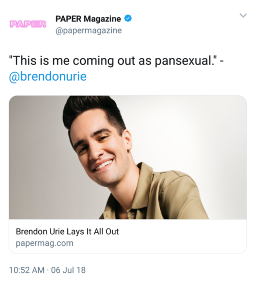 the-sanders-snides:brendonuriesource:Brendon came out as...