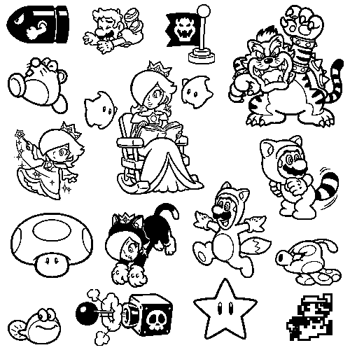 Supper Mario Broth - All the stamps from Super Mario 3D World.