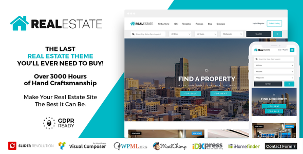 Real Estate 7 v2.9.7 - Real Estate WordPress Theme Nulled