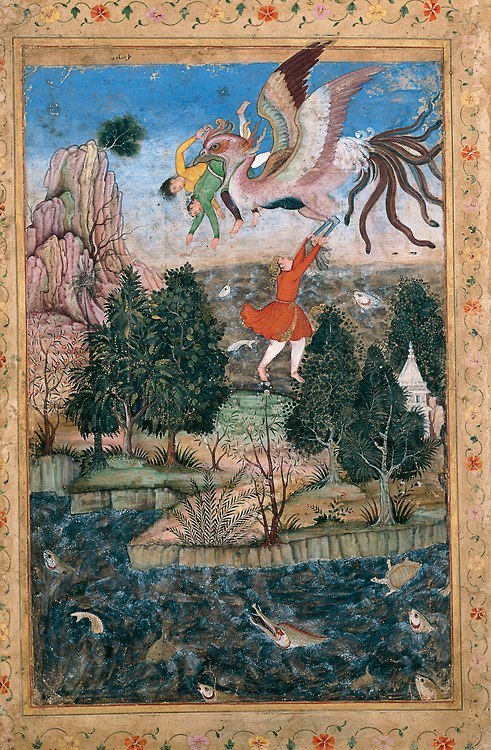 wetreesinart:
“ Basawan (Inde, actif de 1580 à 1600), The Flight of the Simurgh. ca. 1590, Sadruddin Aga Khan Collection
”