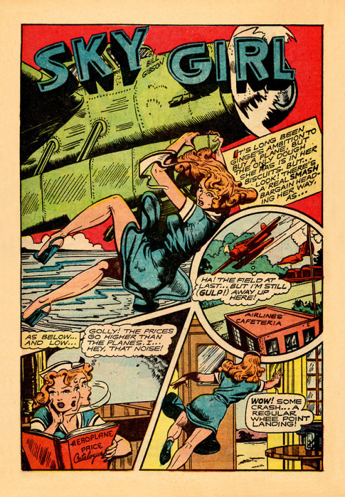 inky-curves:Sky Girl by Matt Baker. From Jumbo Comics #102...