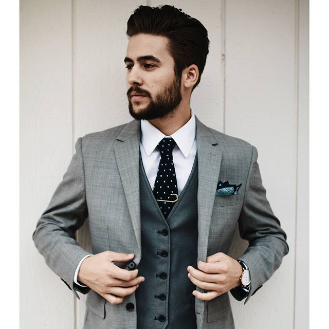 Attractive Bearded Men Wearing Suits