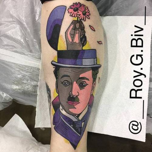 FYeahTattooscom  Charlie Chaplin tattoo by Si Houghton  Inkwell