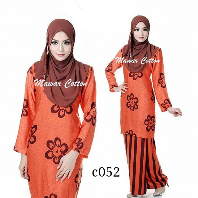 20 Ide Baju  Kurung  Moden Warna Oren  Kelly Lilmer