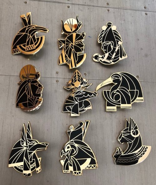 sosuperawesome:Egyptian Pantheon Enamel PinsJackal and Hare...