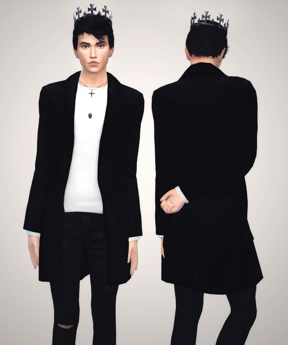 Forgotten Sims4 CC — salem-c: Black coat (TS4) standalone 1 swatch...