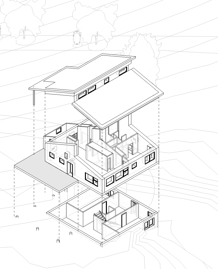 design visibles — Base drawing for an exploded axonometric systems...