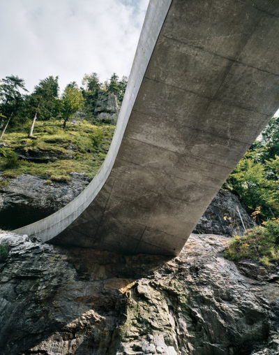 subtilitas:<br /><br />marte.marte - Schanerloch Bridge, 2005 (top 4)  Schaufelschlucht Bridge, 2012 (bottom 4), Dornbirn. Two bridges of a trilogy of infrastructure projects (the third yet to be built) by the firm that enhance a small mountain road that winds through the hamlet of Ebnit. Each bridge is designed with extreme clarity; a pure physical expression of the structural forces needed to traverse the spans over the gorges along the route, articulated with a monolithic concrete. Photos © Marc Lins. 