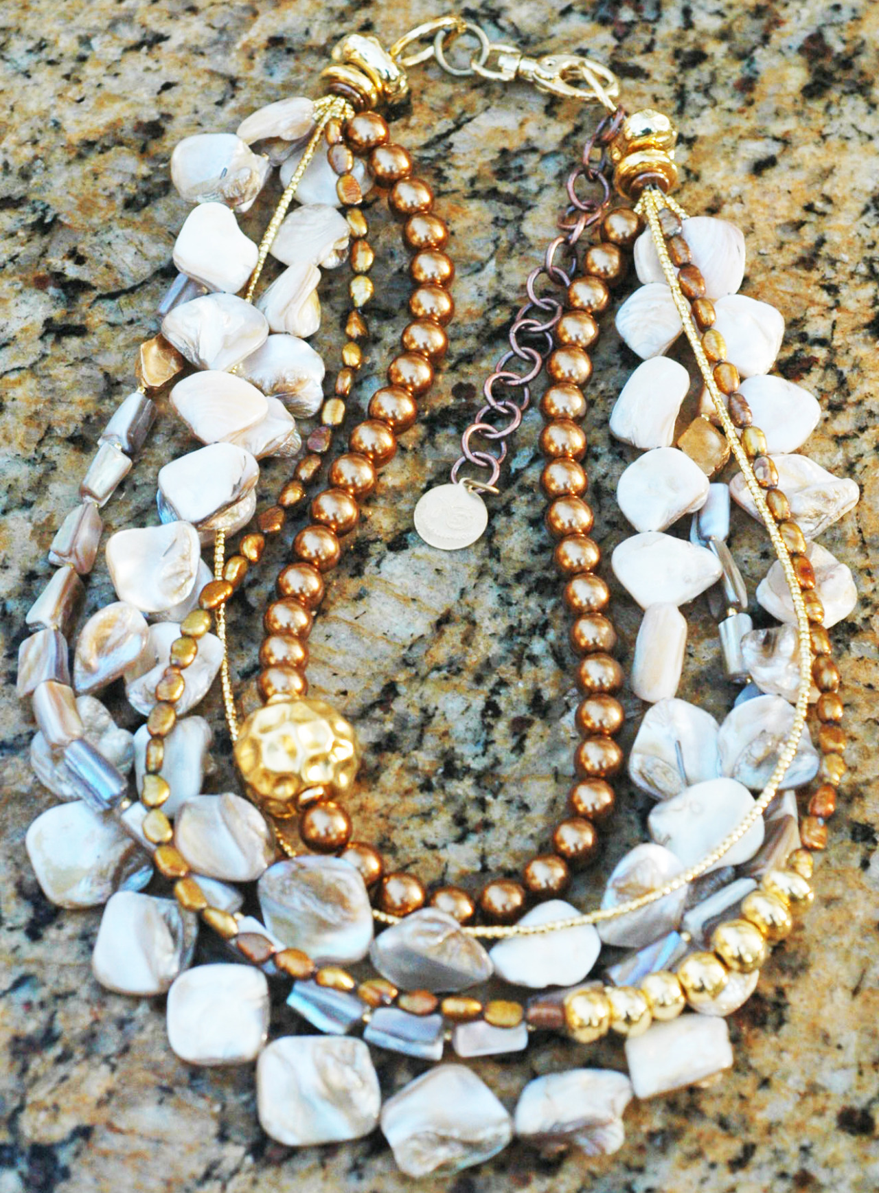 XO Gallery Jewelry — Champagne Necklace: Stunning Champagne Pearl, Gold...