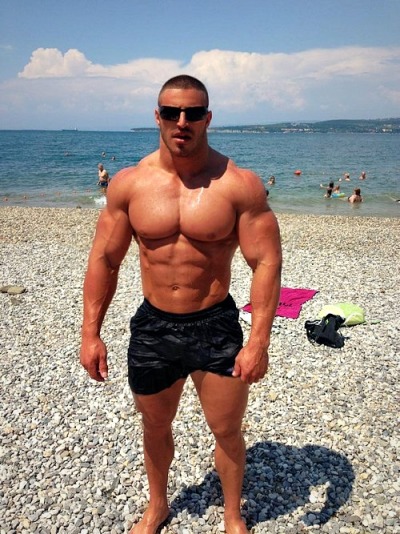 Ripped hunk at the beach