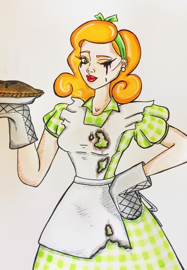 johnmcuong � 1950s Housewife, 2019, ink and watercolour ?? image