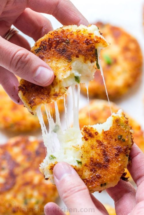 savorytoothgirl:Cheesy Mashed Potato Pancakes Recipe 