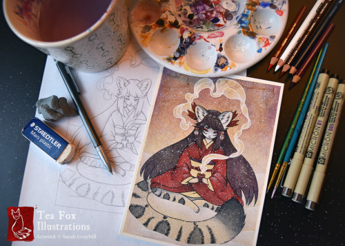 teafoxillustrations:Finished tea painting commission for...