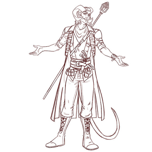 petti-fog:Here’s Leucis the Tiefling sorcerer, showing off a...