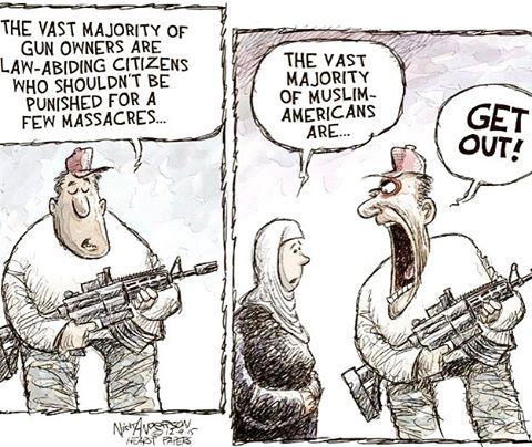 Image result for gun owners muslims cartoon