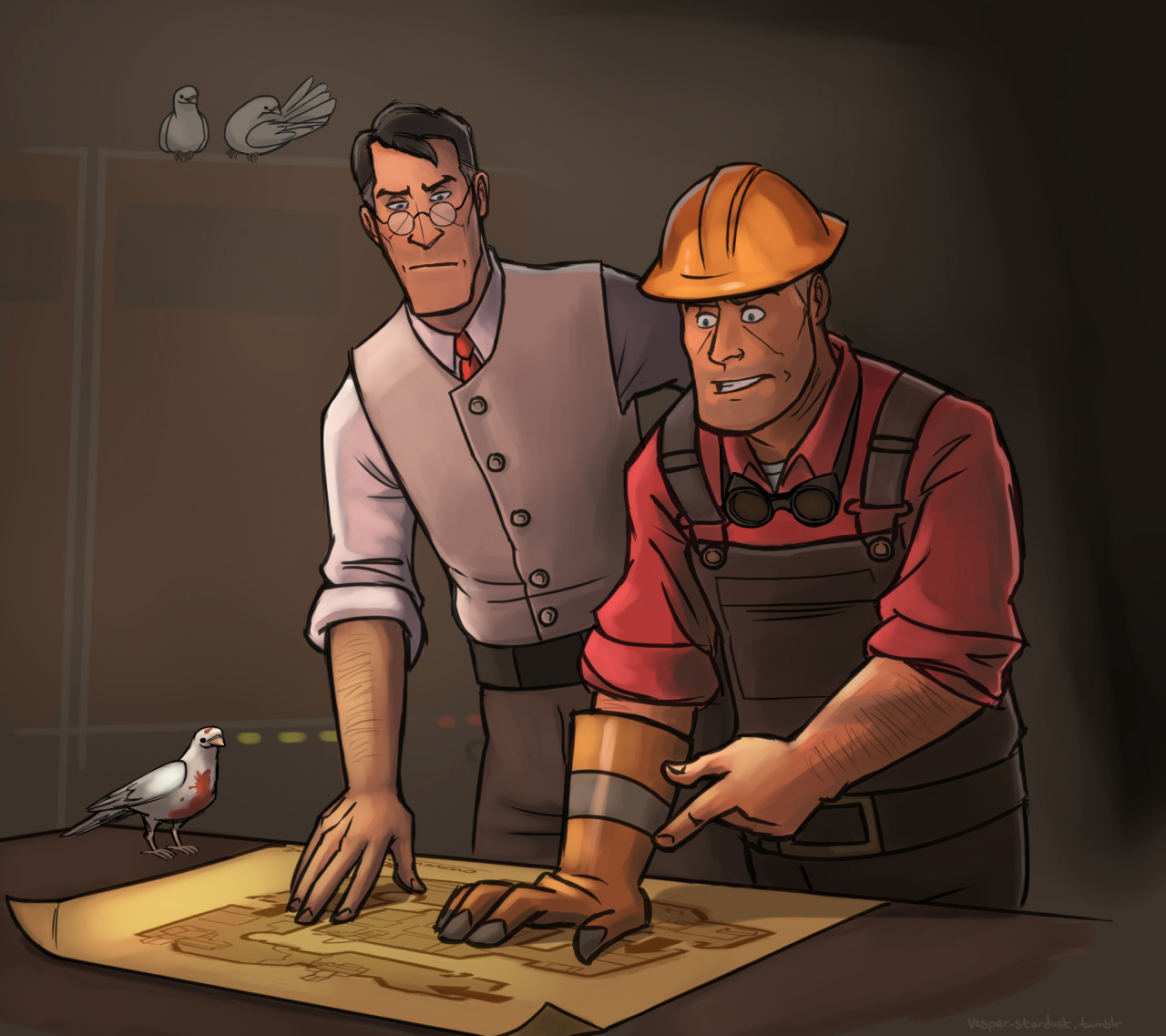 Включи рабочий 2. Team Fortress 2 Engineer Art. Tf2 медик и инженер. Тим фортресс 2 медик и инженер. Team Fortress 2 инженер и солдат.