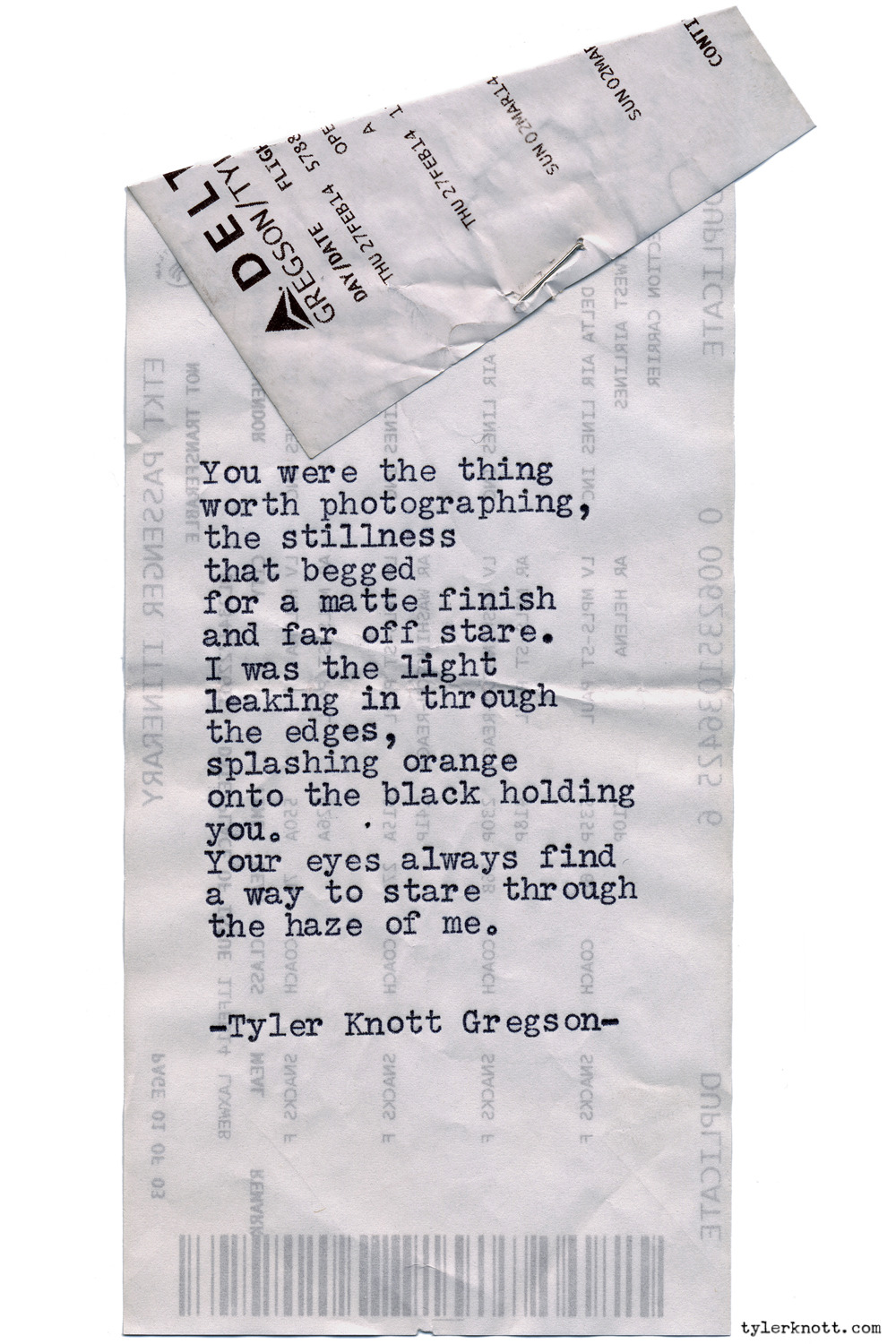 Tyler Knott Gregson — Typewriter Series #1014 by Tyler Knott Gregson ...