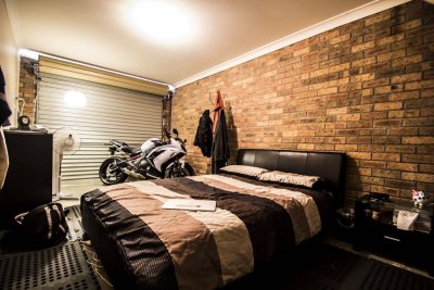 Garage turned into a bedroom