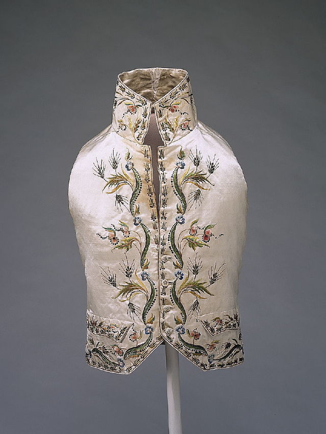 18th Century Fop — fashionsfromhistory: Waistcoat c.1785 Fine Arts...