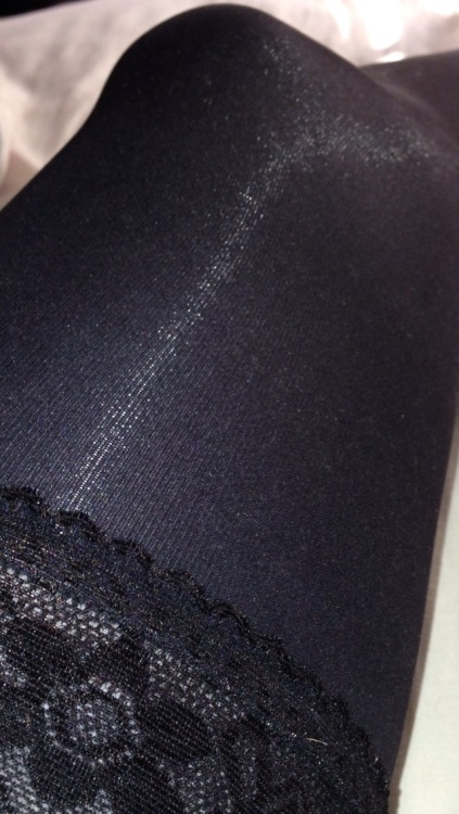 Beautifully soft Black opaque hold ups.