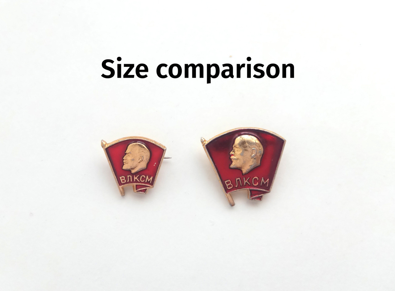 Mini Komsomol pin + regular sized Komsomol pin