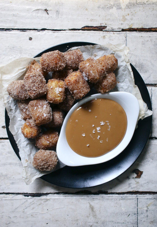 sweetoothgirl:Churro Tater Tots w/ Dulce de Leche