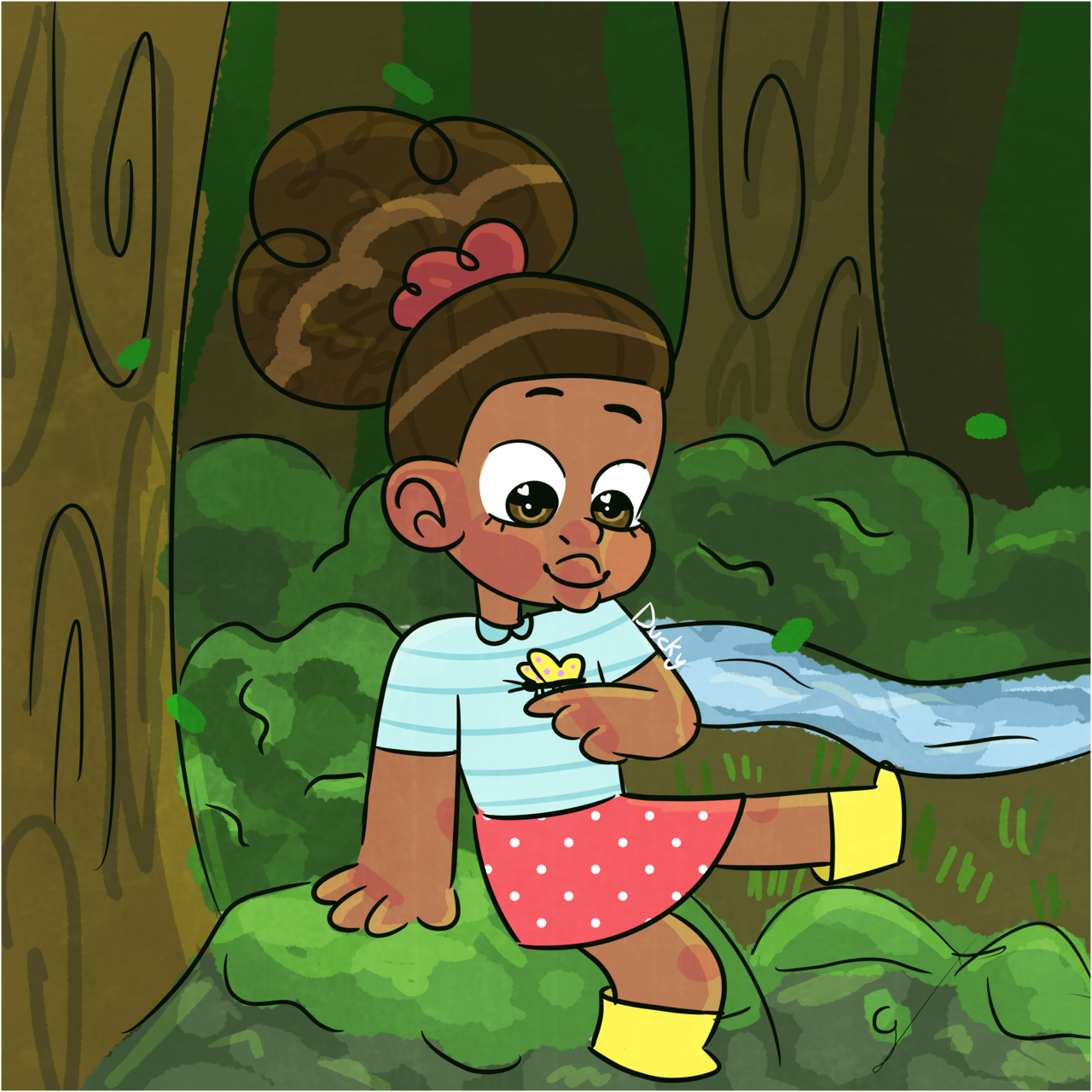 I watched a bit of that show, Craig of The Creek and i gotta say, Jessica is the absolute cutest! this was also some pretty good background practice and I’m pretty happy with how it turned out :)