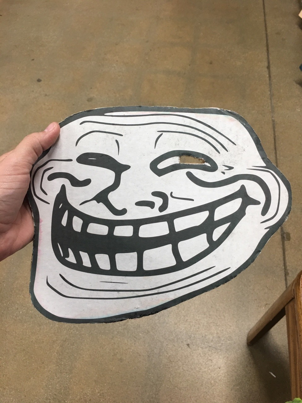 Shiftythrifting Troll Face Mask With One Usable Eye Truly A Relic