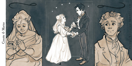 dyinglikeicarus:Cosette, Marius and ÉponineI’M almost doneee...