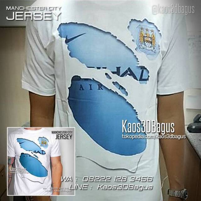  Kaos 3D Bagus   Kaos  MANCHESTER CITY Kaos  3D  Manchester 