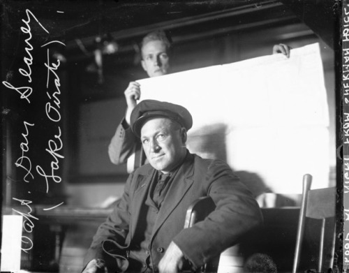 A portrait of Captain Dan Seavey, lake pirate, in a room in...