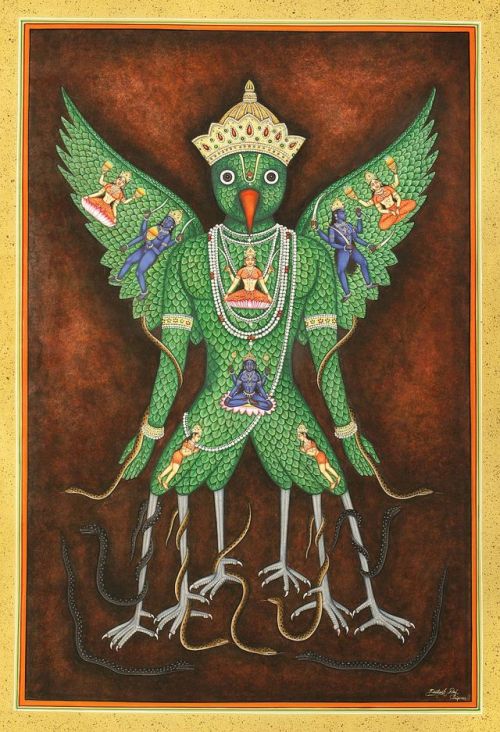 hinducosmos:Garuda - The Supreme Water Color Painting on...