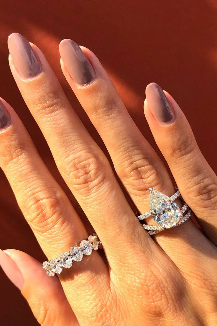 accessories, bridal sets, girl, stylish, trendy We want your sparkly hands to put a huge smile on your face every  single  day . 4.38ct I-SI2 Pear Crisscross Ring 4517-1 6.45ct Oval Cut Diamond Eternity Band 5015-1 . DM for details . , markbroumand , lovegold , yellowgold , silverring , weddingband , 18kgold , weddingring , showmeyourrings , weddingrings , ringsofinstagram , diamondsareforever , ringside , ringbox , ringbling , ringcase , ringgirl , ringpop , ringshot , ringer , ringneck , ringring , jewelrymaking , jewelrydesigner , jewelryoftheday , jewelryforsale , goldjewelry , jewelryaddict , silverjewelry , jewelrylover , jewelryshop 