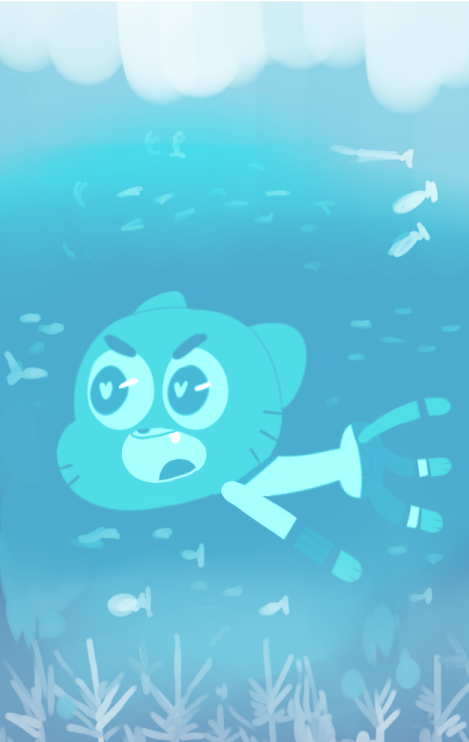 The Amazing World of Gumball the ocean and swimming~~!!